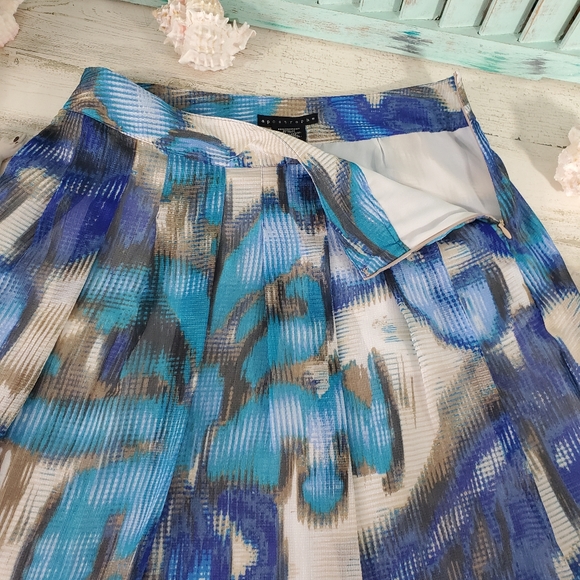 Apostrophe Blue A-line Skirt - Picture 2 of 7